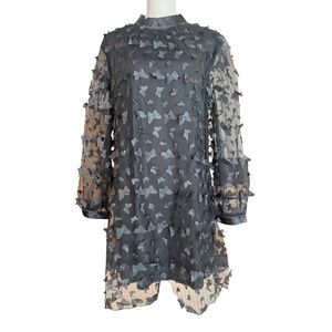 #A006  Shein  Whimsical Chic Gothic Romance  Fairycore Glam Black Dress NWOT XL